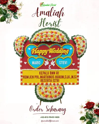 Karangan Papan Bunga Pernikahan di Argotirto